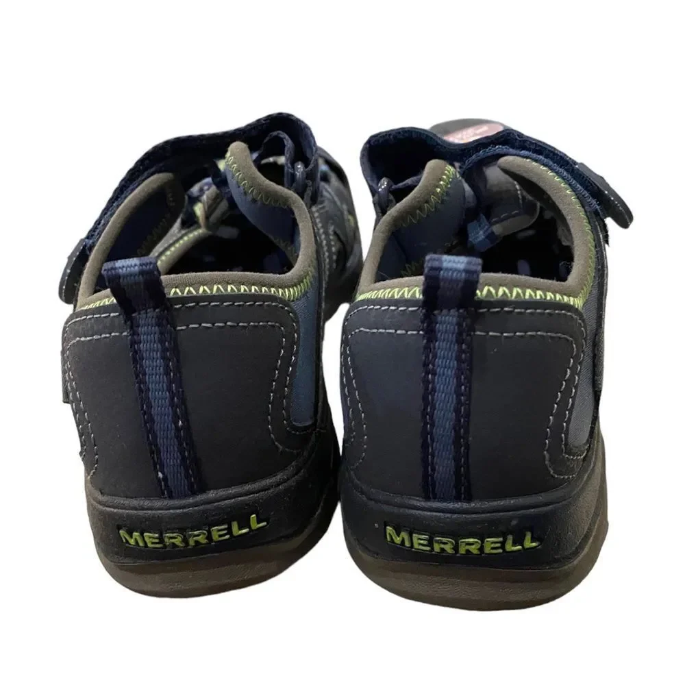 MERRELL Big Kids Navy Green Hydro Sandals NEW 7 - Picture 5 of 6